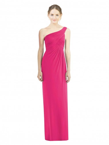 Cheap One Shoulder Long Chiffon Bridesmaid Dress UK