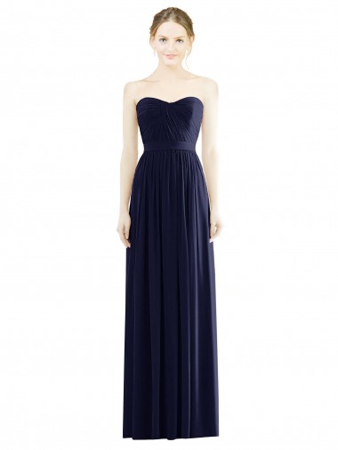Cheap Low Back Draped Strapless Chiffon Bridesmaid Dress  UK