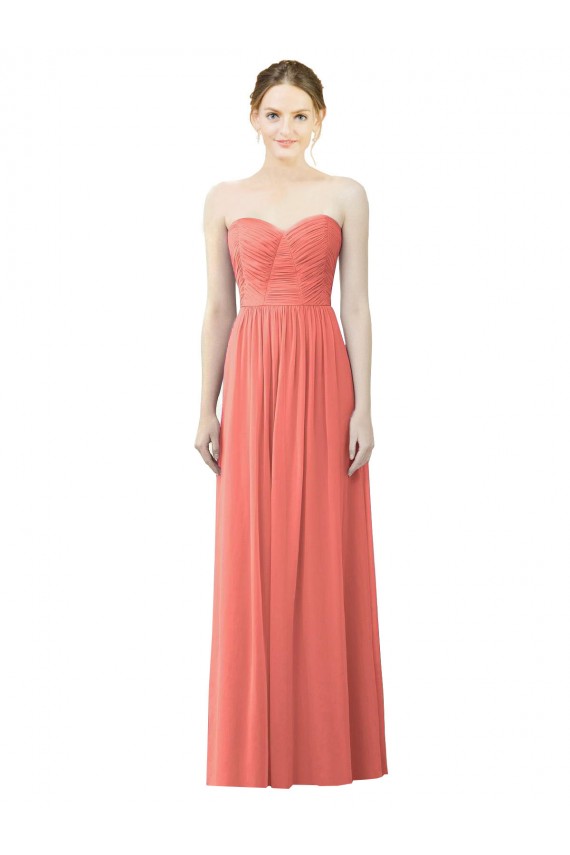 Draped Sweetheart Strapless Chiffon Bridesmaid Dress
