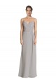 Long Chiffon A-Line Bridesmaid Dress with Criss-Cross Draped Bodice