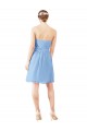 Short Knee Length Chiffon Bridesmaid Dress with Twisted Strapless Sweetheart Neckline