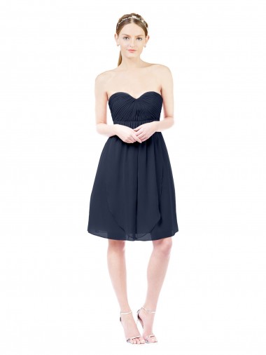 Cheap Sweetheart Cocktail Knee Length Chiffon Bridesmaid Dress Open Back UK