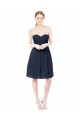 Sweetheart Cocktail Knee Length Chiffon Bridesmaid Dress Open Back