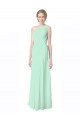 One Shoulder Chiffon Bridesmaid Dress with Asymmetrical Ruched Bodice