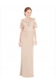 Off the Shoulder Sleeves Sheath Chiffon Bridesmaid Dress