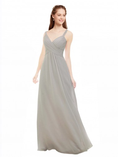Cheap Chiffon Bridesmaid Dress with Ruched Draped Bodice UK