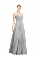 Sweetheart Strapless Draped Long Chiffon Bridesmaid Dress