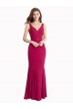 V-Neck Mermaid Chiffon Bridesmaid Dress with V-Back and Belt