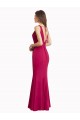 V-Neck Mermaid Chiffon Bridesmaid Dress with V-Back and Belt