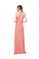 Modern Long Chiffon Bridesmaid Dress with Keyhole Back