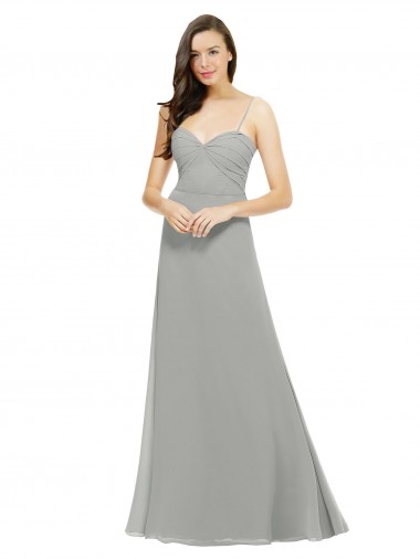 Cheap Chiffon Bridesmaid Dress with Sweetheart Neckline and Adjustable Straps UK