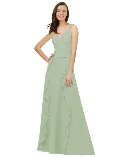 Cheap Chiffon Bridesmaid Dress with Ruffles and Draping UK