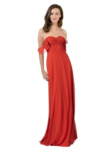 Cheap Chiffon A-Line Bridesmaid Dress with Ruched Bodice UK
