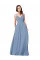 A-Line Ruched V-Neckline Chiffon Bridesmaid Dress
