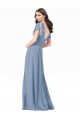 Chiffon Bridesmaid Dress with Flutter Sleeves and Front Slit