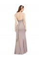 Fit and Flare Long Chiffon Bridesmaid Dress with Sash and Open Back