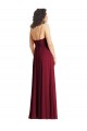 V-Neck Low Back Maxi Wrap Chiffon Bridesmaid Dress