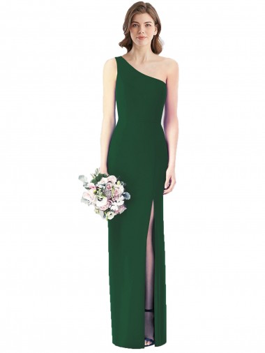 Cheap One Shoulder Chiffon Trumpet Bridesmaid Dress UK