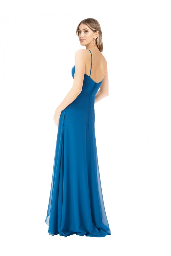 Simple Sweetheart Chiffon Bridesmaid Dress with Cascading Overlay