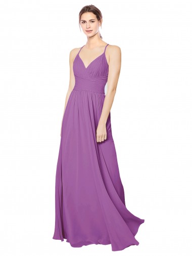 Cheap Braided Straps Cross Back Sweetheart Chiffon Bridesmaid Dress UK