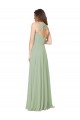 A-Line Open Back Chiffon Bridesmaid Dress with Pockets