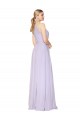 High Neck Halter Shirred Chiffon Bridesmaid Dress