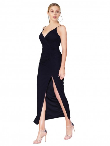 Cheap Short High Neck Spaghetti Straps Chiffon Bridesmaid Dress UK