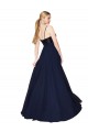 Sweetheart High Neck Sequin Top Long Chiffon Bridesmaid Dress