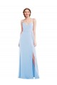 Tie Back Cutout Maxi Bridesmaid Dress with Front Slit