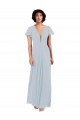 Deep V-Neckline Chiffon Bridesmaid Dress with Flutter Sleeves