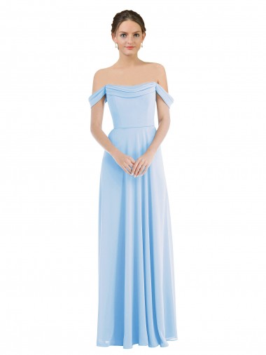 Cheap Off the Shoulder Draped Neckline Maxi Bridesmaid Dress UK