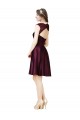 Short Knee Length Lace Bridesmaid Dress with Square Neck