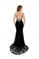 High Neckline Lace Open Back Bridesmaid Dress with High Slit
