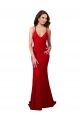 Low Back V-Neckline Floor Length Lace Bridesmaid Dress