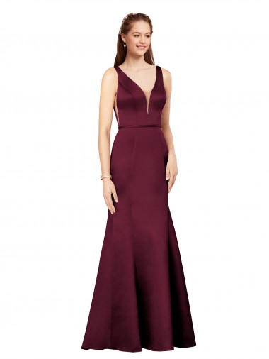 Cheap Formal and Sexy Satin Bridesmaid Dress with Side Cutouts UK
