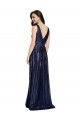 Long V-Neck Sparking Sequin Bridesmaid Dress with Low V-Back