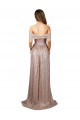 Strapless Scoop Neck Off the Shoulder Long Sequin Bridesmaid Dress with High Slit