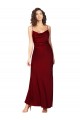 Cowl Neck Low Back Silky Satin Bridesmaid Dress with Thin Back Straps