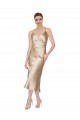 Empire Waist Midi Silky Satin Bridesmaid Dress