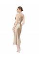 Empire Waist Midi Silky Satin Bridesmaid Dress