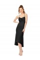 High Low Midi Silky Satin Cowl Neck Bridesmaid Dress