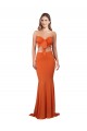Strapless Bandeau Bodice Long Spandex Bridesmaid Dress