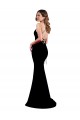 High Neck Low Criss Cross Back Crepe Bridesmaid Dress