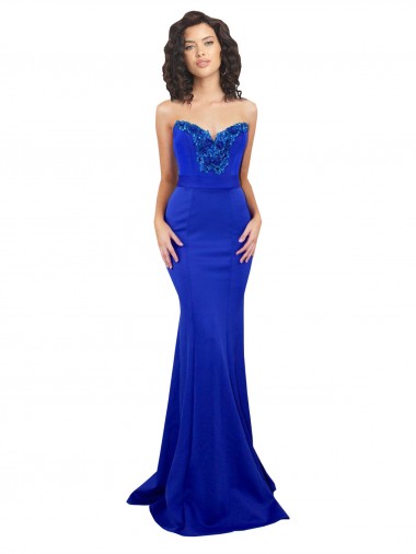 Cheap Sweetheart Flower Neckline High Neck Crepe Bridesmaid Dress UK