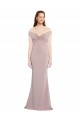 Knotted Off the Shoulder Crepe Bridesmaid Dress with Cut-Out Back