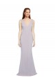 Cut-Out Back V-Neckline Mermaid Crepe Bridesmaid Dress Keyhole Back