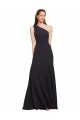 Fit and Flare Crepe Bridesmaid Dress with One Shoulder