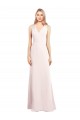 V-Neck Keyhole Back Crepe Trumpet Bridesmaid Dress