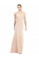 V-Spaghetti Strap Open Back Bateau Neck Trumpet Bridesmaid Dress