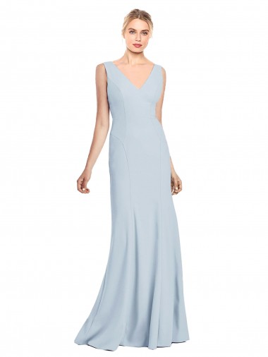 Cheap Sleeveless Seamed Bodice Trumpet Bridesmaid Dress UK